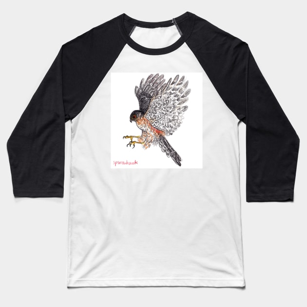 Sparrowhawk drawing Baseball T-Shirt by sadnettles